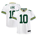 Jordan Love Green Bay Packers Youth Game Jersey - White