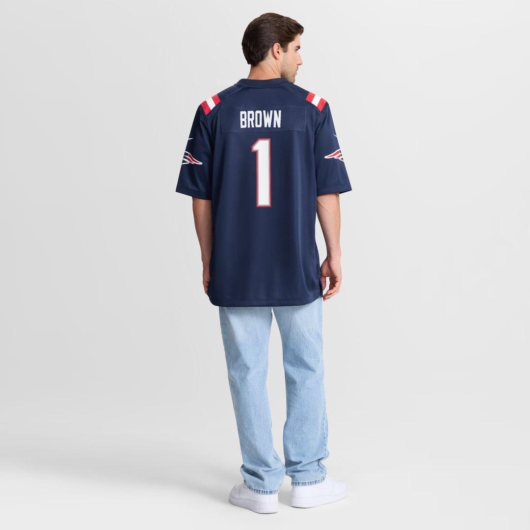 A.J. Brown New England Patriots Team Game Jersey - Navy