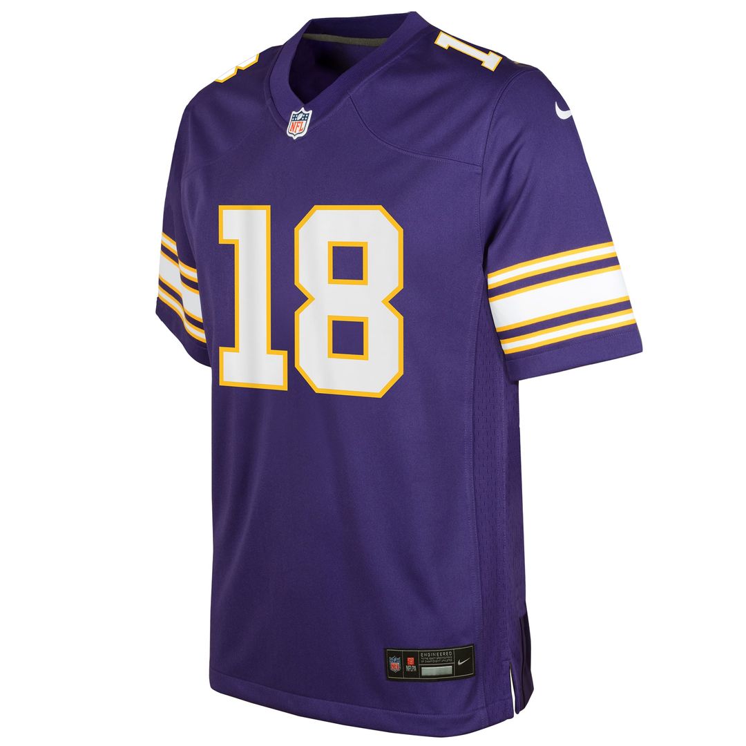 Justin Jefferson Minnesota Vikings Youth Game Jersey - Purple