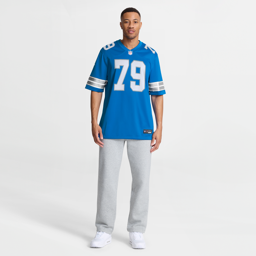Larry Borom Detroit Lions Team Game Jersey - Blue