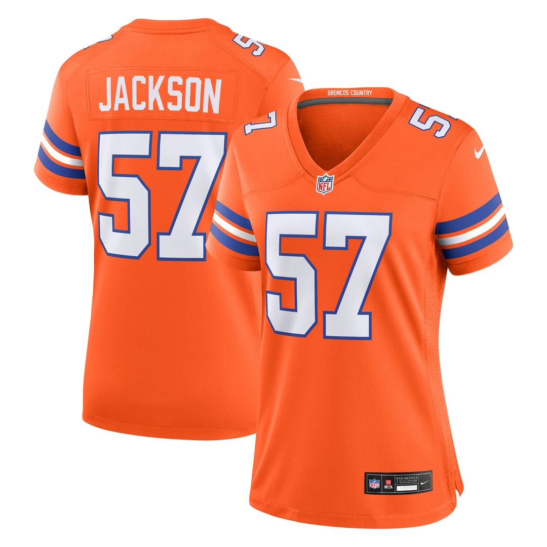 Tom Jackson Denver Broncos Women's Mile High Collection 1977 Throwback Retired Player Game Jersey - Orange