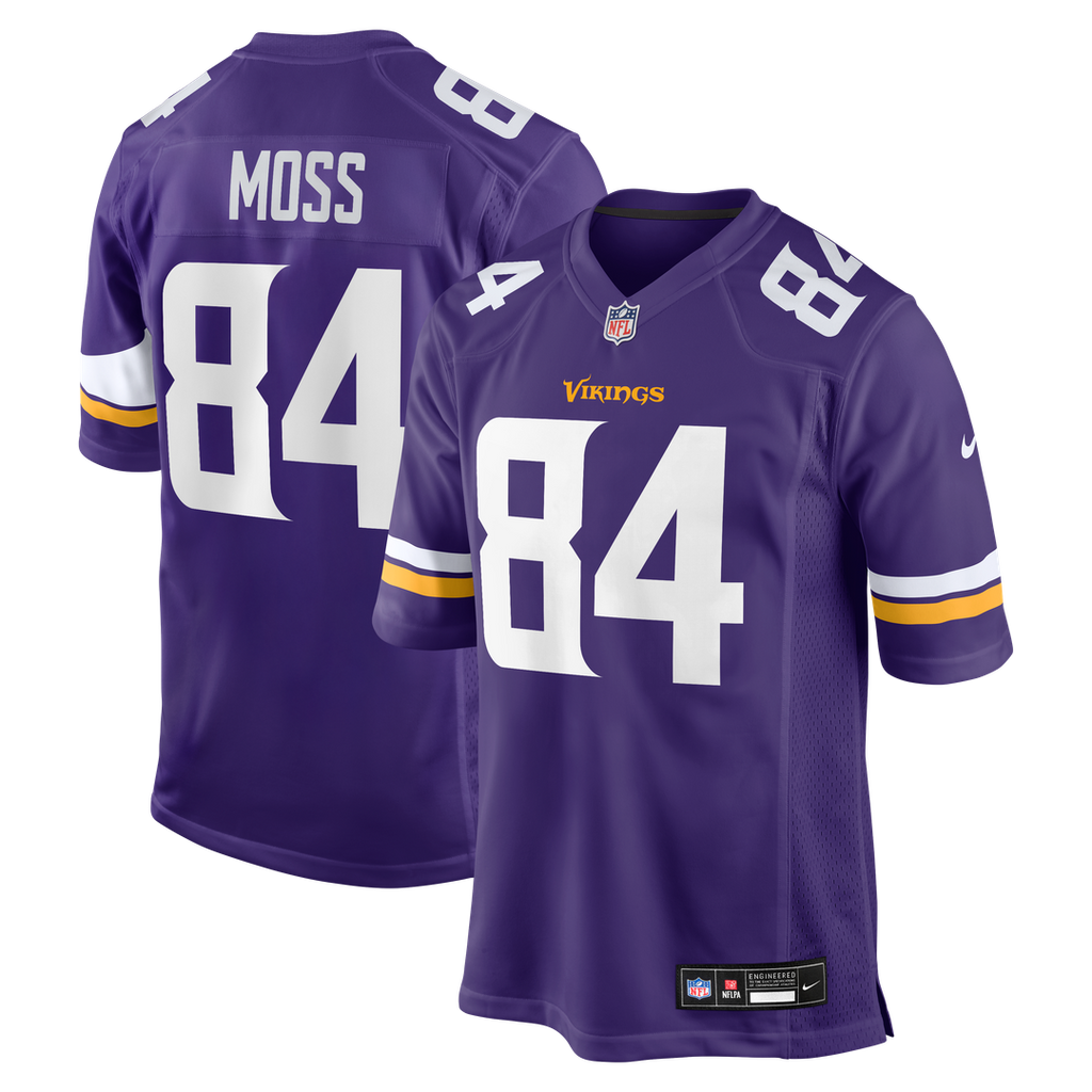 Randy Moss Minnesota Vikings Game Retired Player Jersey - Purple