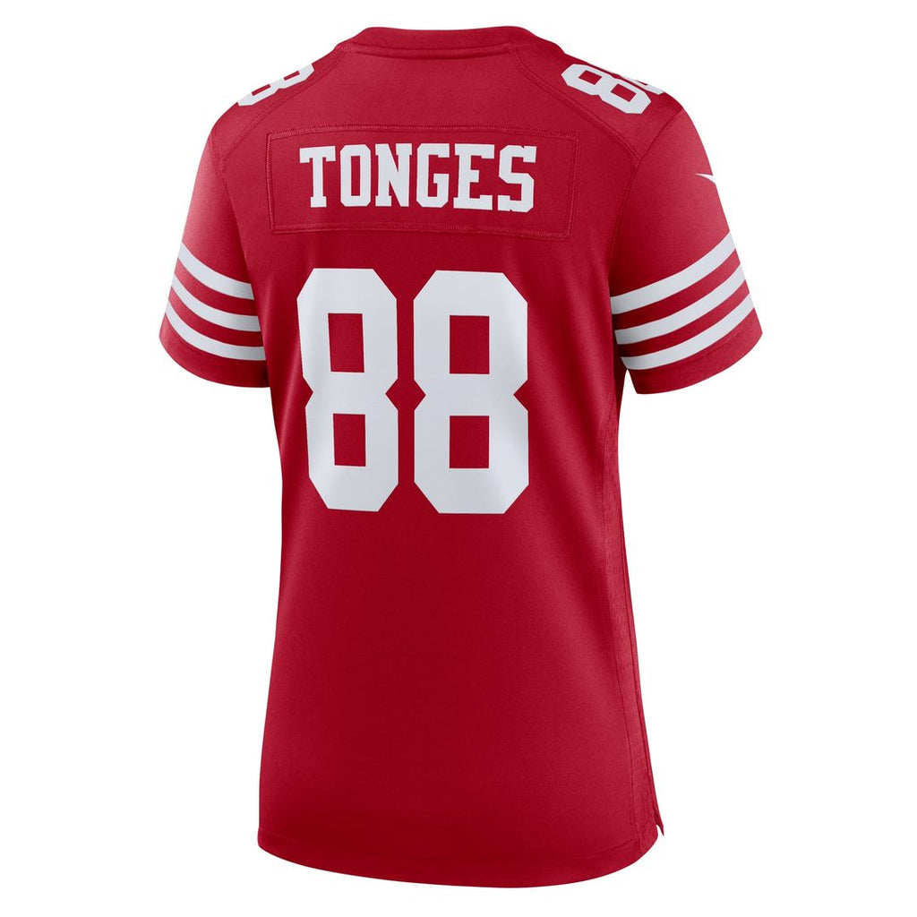 Jake Tonges San Francisco 49ers Women's Team Game Jersey - Scarlet