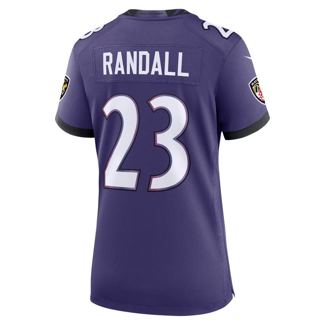 Adam Randall Baltimore Ravens Women's Team Game Jersey - Purple