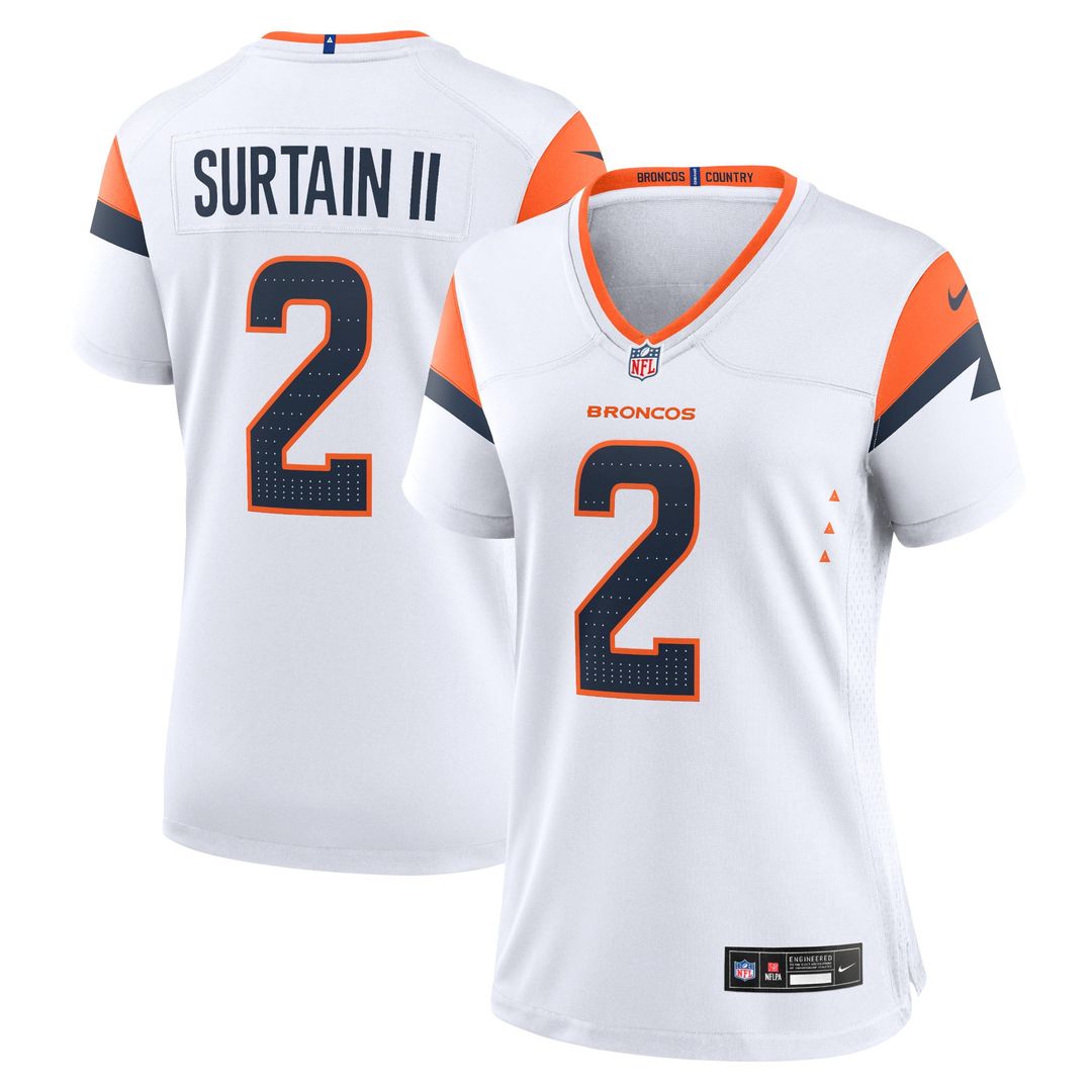 Patrick Surtain II Denver Broncos Women's Team Game Jersey - Orange