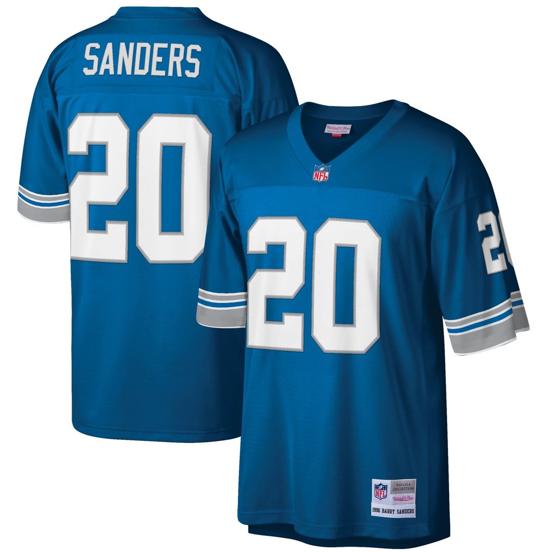 Barry Sanders Detroit Lions Big & Tall 1996 Retired Player Replica Jersey - Blue