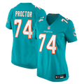 Kadyn Proctor Miami Dolphins Women's Team Game Jersey - Aqua