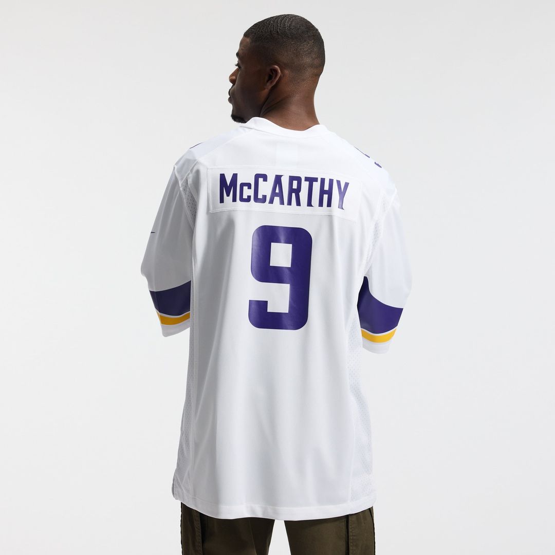 J.J. McCarthy Minnesota Vikings Game Jersey - White
