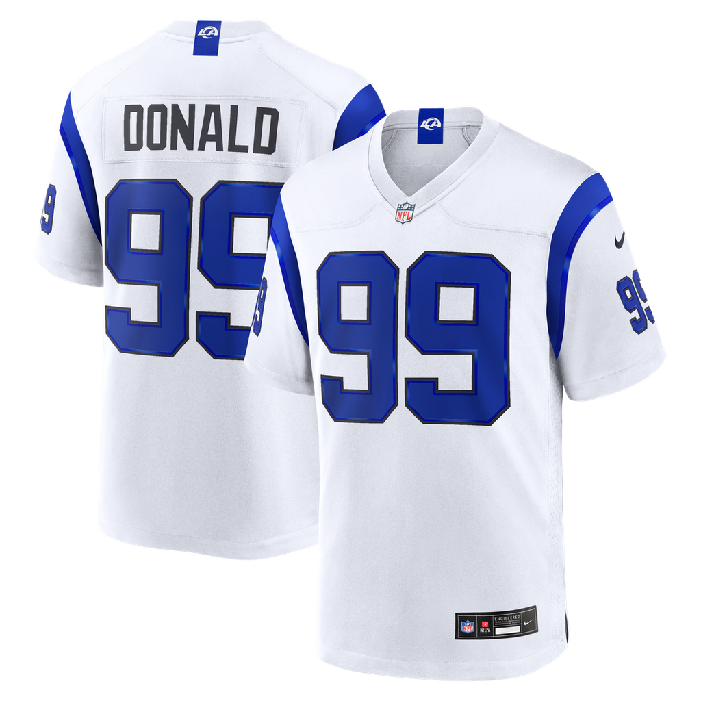 Aaron Donald Los Angeles Rams Fearsome White Game Jersey