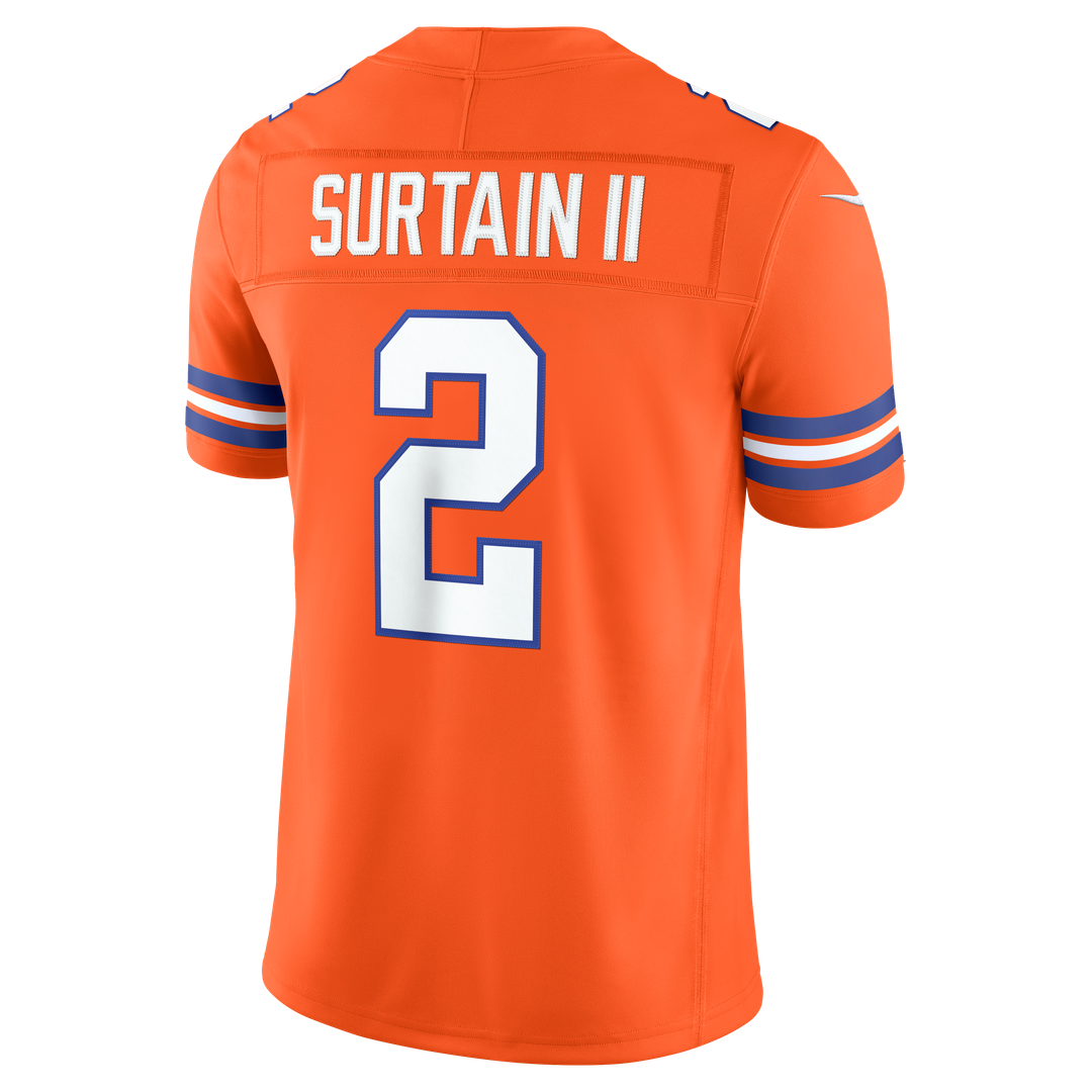 Patrick Surtain II Denver Broncos Alternate Mile High Collection 1977 Throwback Vapor F.U.S.E. Stitched Limited Jersey - Orange