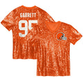 Myles Garrett Cleveland Browns Girls Youth Sequin V - Neck Fashion Jersey - Orange