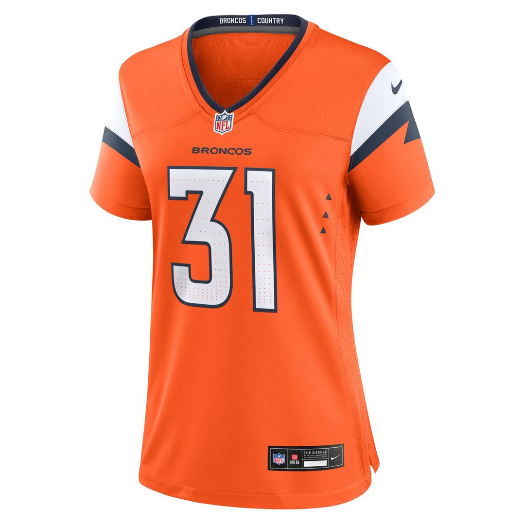 Kris Abrams - Draine Denver Broncos Women's Team Game Jersey - Orange