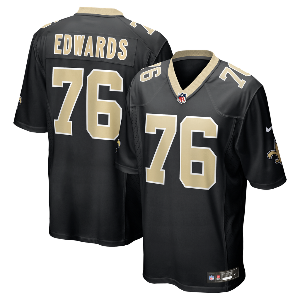 David Edwards New Orleans Saints Team Game Jersey - Black
