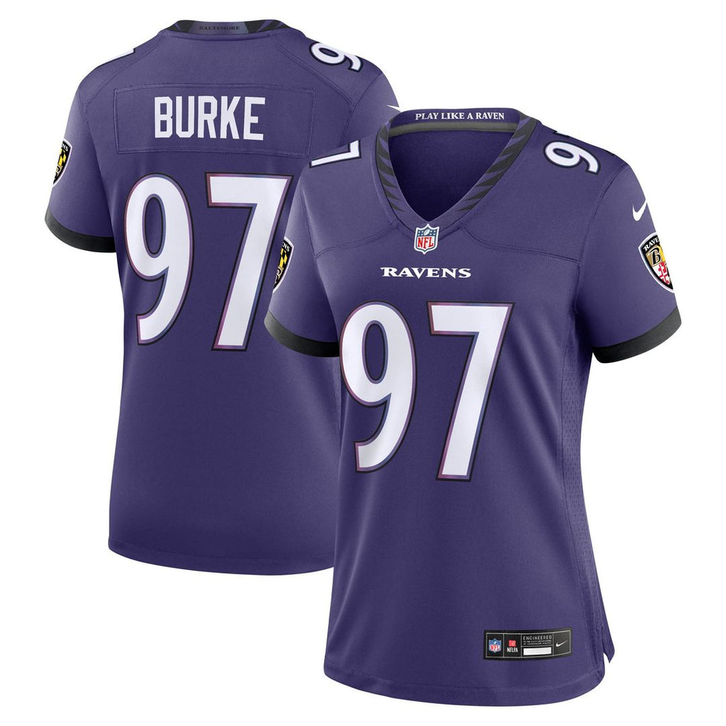 Ethan Burke Baltimore Ravens Women's Team Game Jersey - Purple