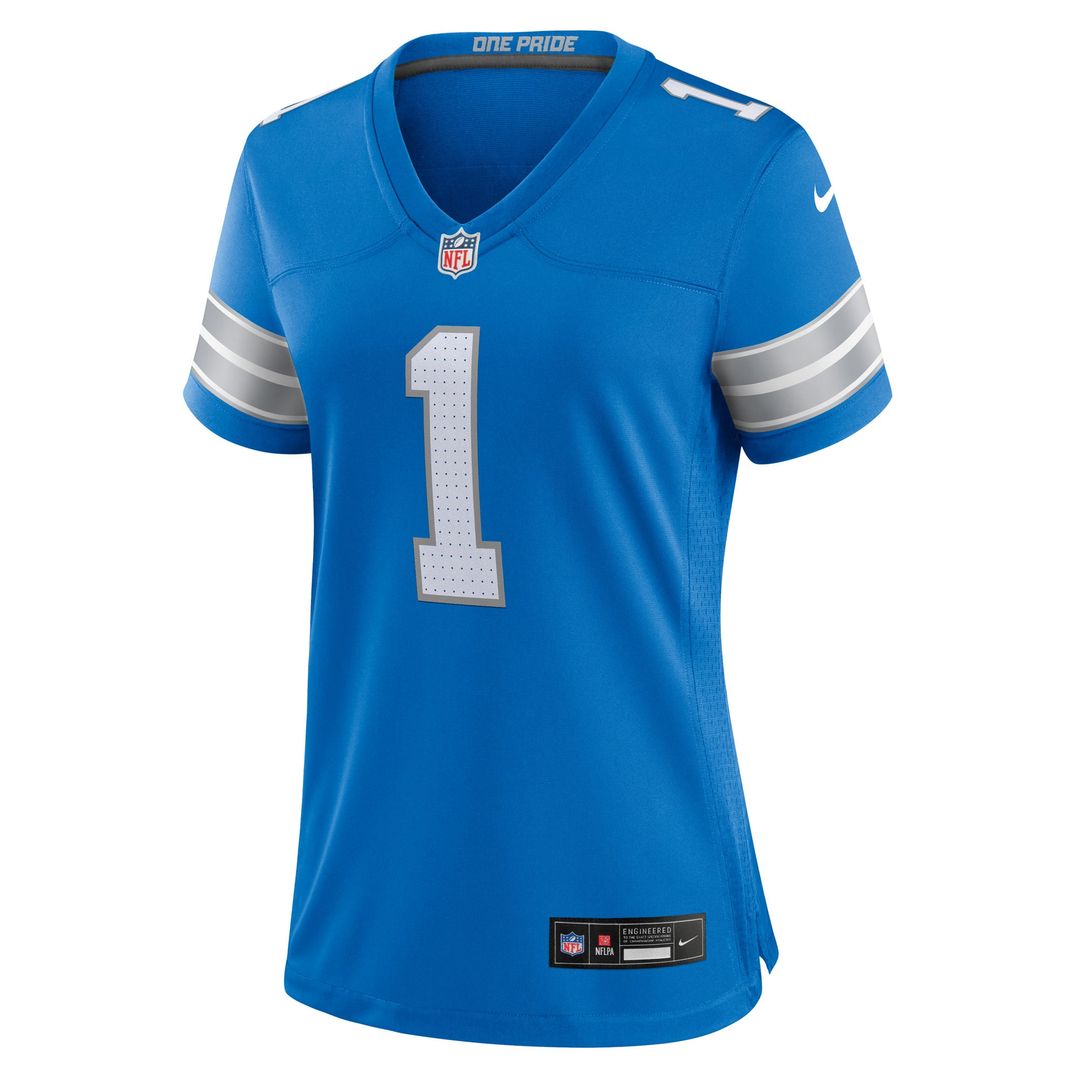 Number 1 Bride Detroit Lions Women's Game Jersey - Blue