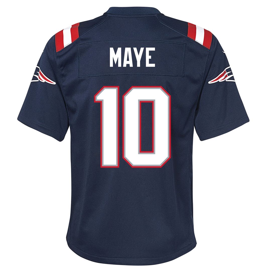 Drake Maye New England Patriots Youth Game Jersey - Navy