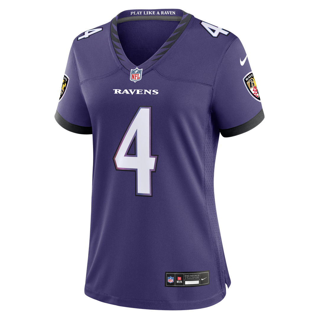 Zay Flowers Baltimore Ravens Women's Team Game Jersey - Purple