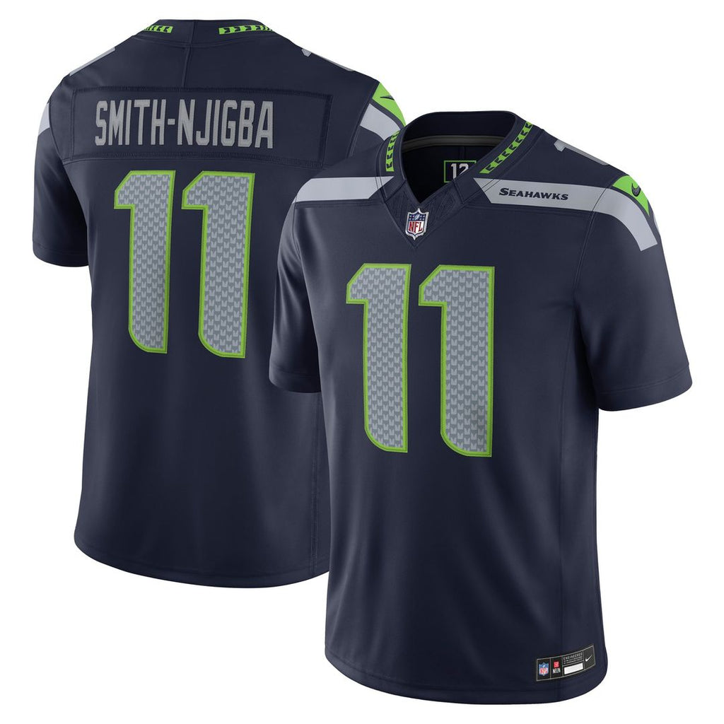 Jaxon Smith - Njigba Seattle Seahawks Team Vapor F.U.S.E. Stitched Limited Jersey - College Navy