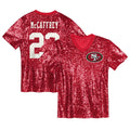 Christian McCaffrey San Francisco 49ers Girls Youth Sequin V - Neck Fashion Jersey - Scarlet