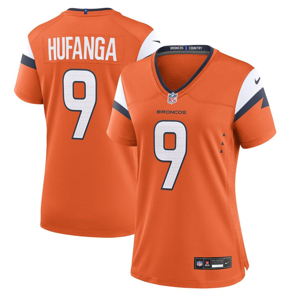 Talanoa Hufanga Denver Broncos Women's Team Game Jersey - Orange