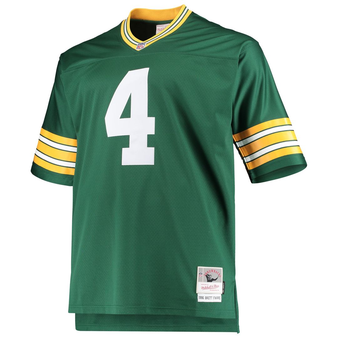 Brett Favre Green Bay Packers Big & Tall 1996 Retired Player Replica Jersey - Green