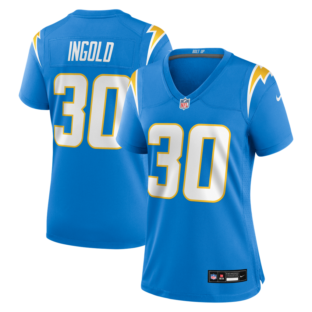 Alec Ingold Los Angeles Chargers Women's Team Game Jersey - Powder Blue