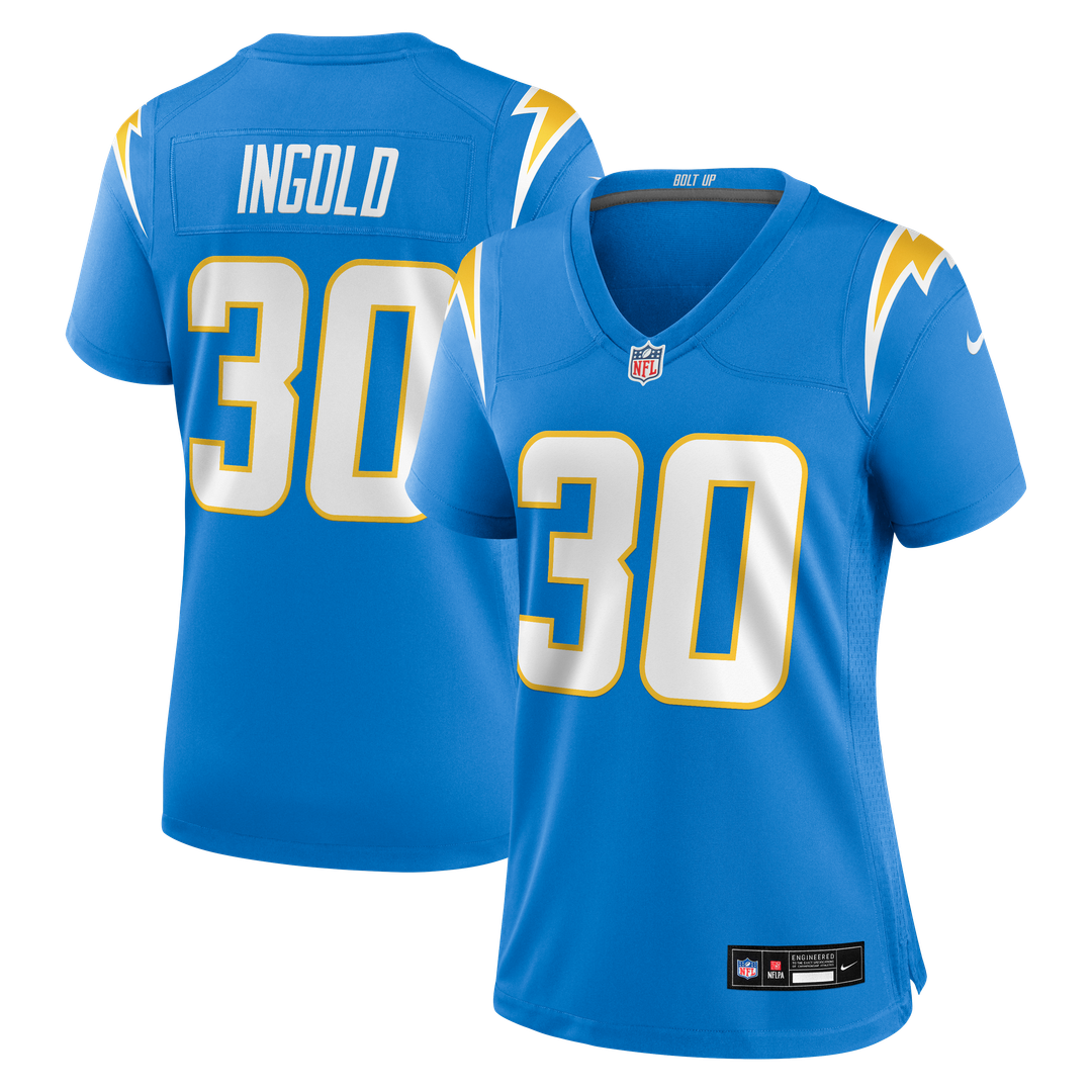 Alec Ingold Los Angeles Chargers Women's Team Game Jersey - Powder Blue