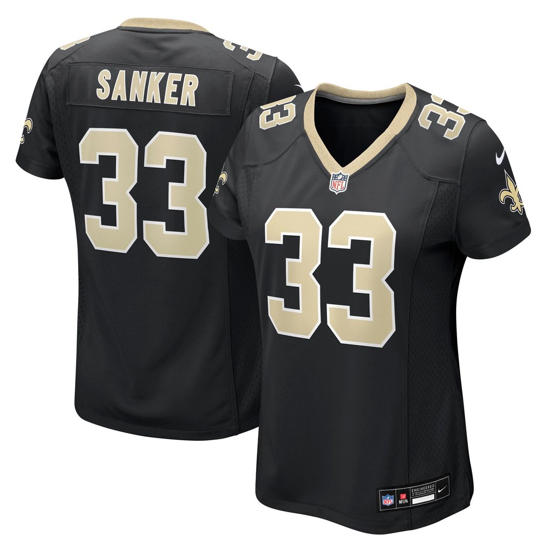 Jonas Sanker New Orleans Saints Women's Team Game Jersey - Black