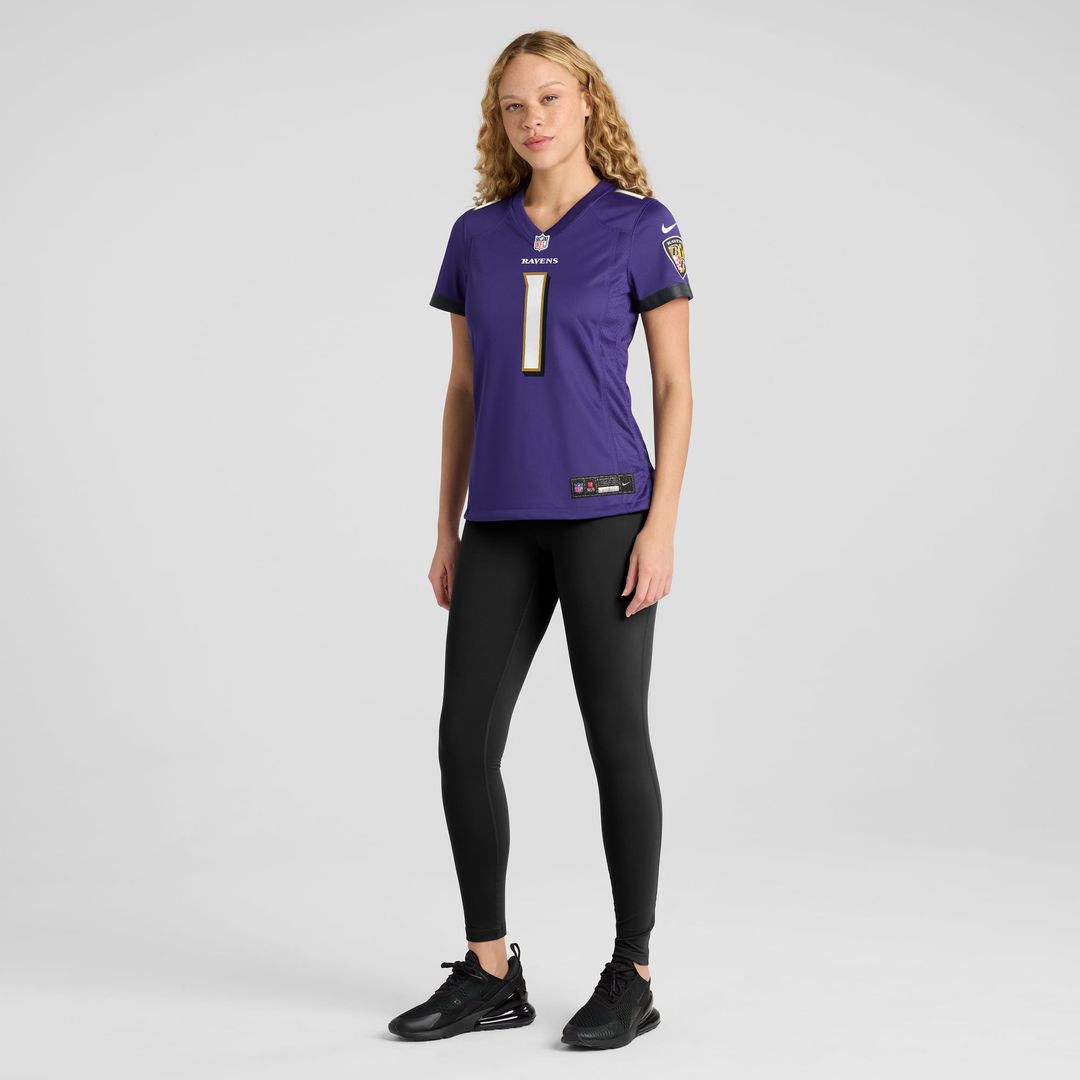 Number 1 Mom Baltimore Ravens Women's Game Jersey - Purple