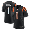 Number 1 Groom Cincinnati Bengals Game Jersey - Black