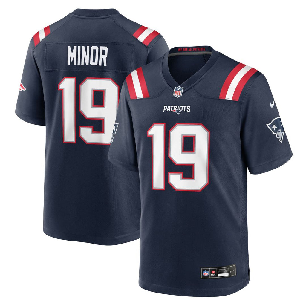 Kobee Minor New England Patriots Team Game Jersey - Navy