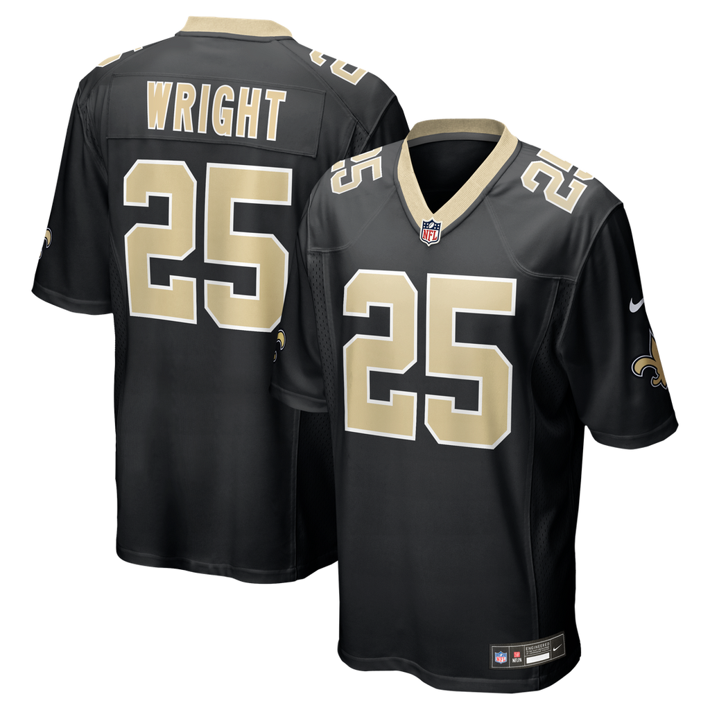 Rejzohn Wright New Orleans Saints Team Game Jersey - Black