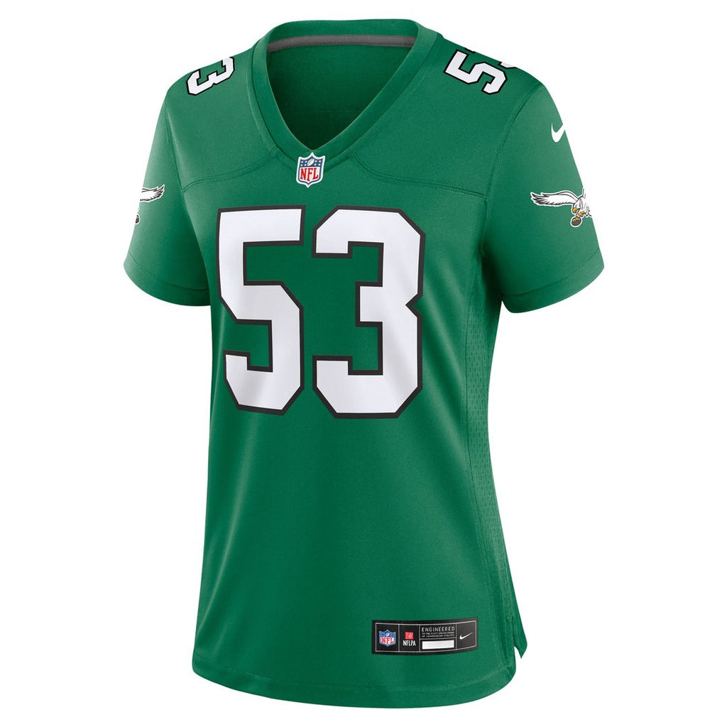 Zack Baun Philadelphia Eagles Women's Alternate Game Jersey - Kelly Green