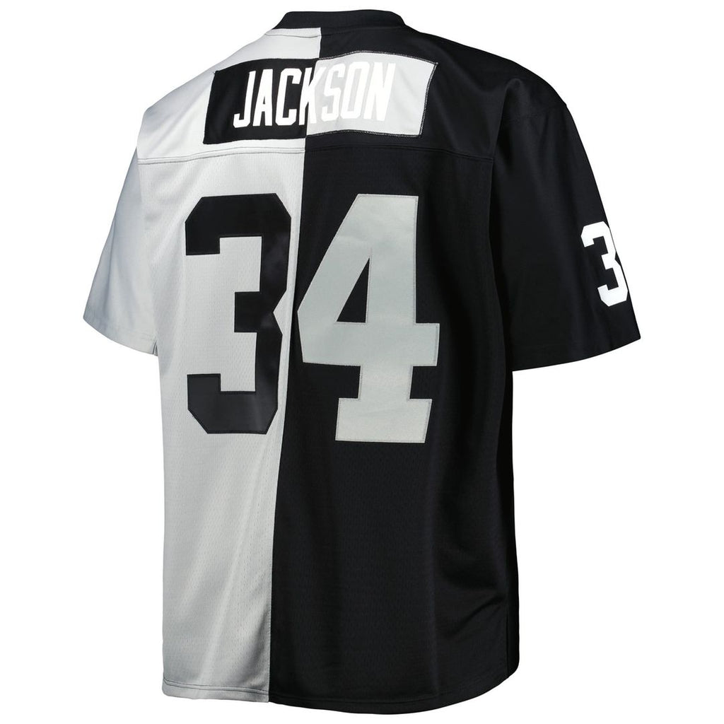 Bo Jackson Las Vegas Raiders Big & Tall Split Legacy Retired Player Replica Jersey - Black/Silver