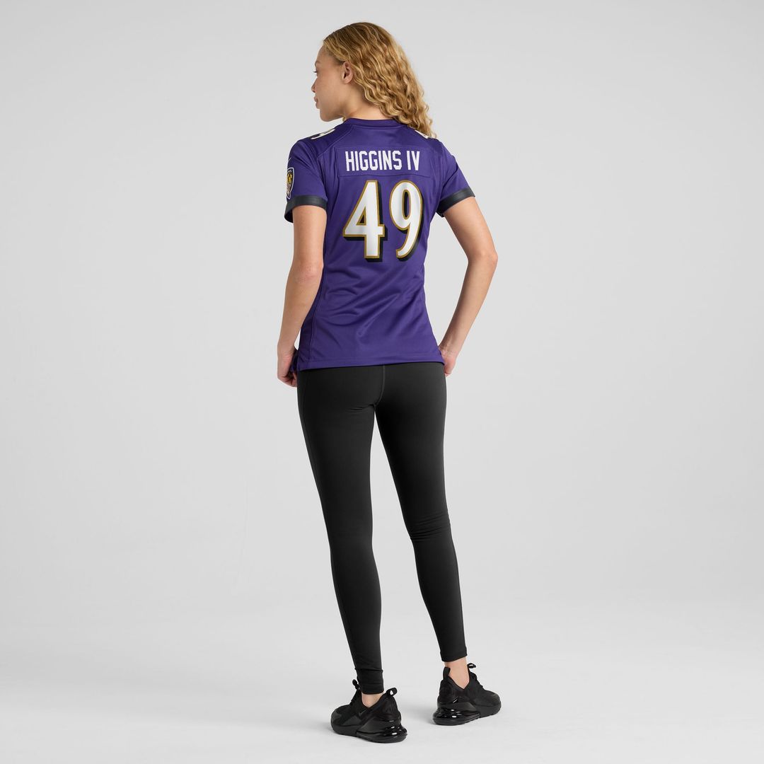 Jay Higgins IV Baltimore Ravens Women's Team Game Jersey - Purple