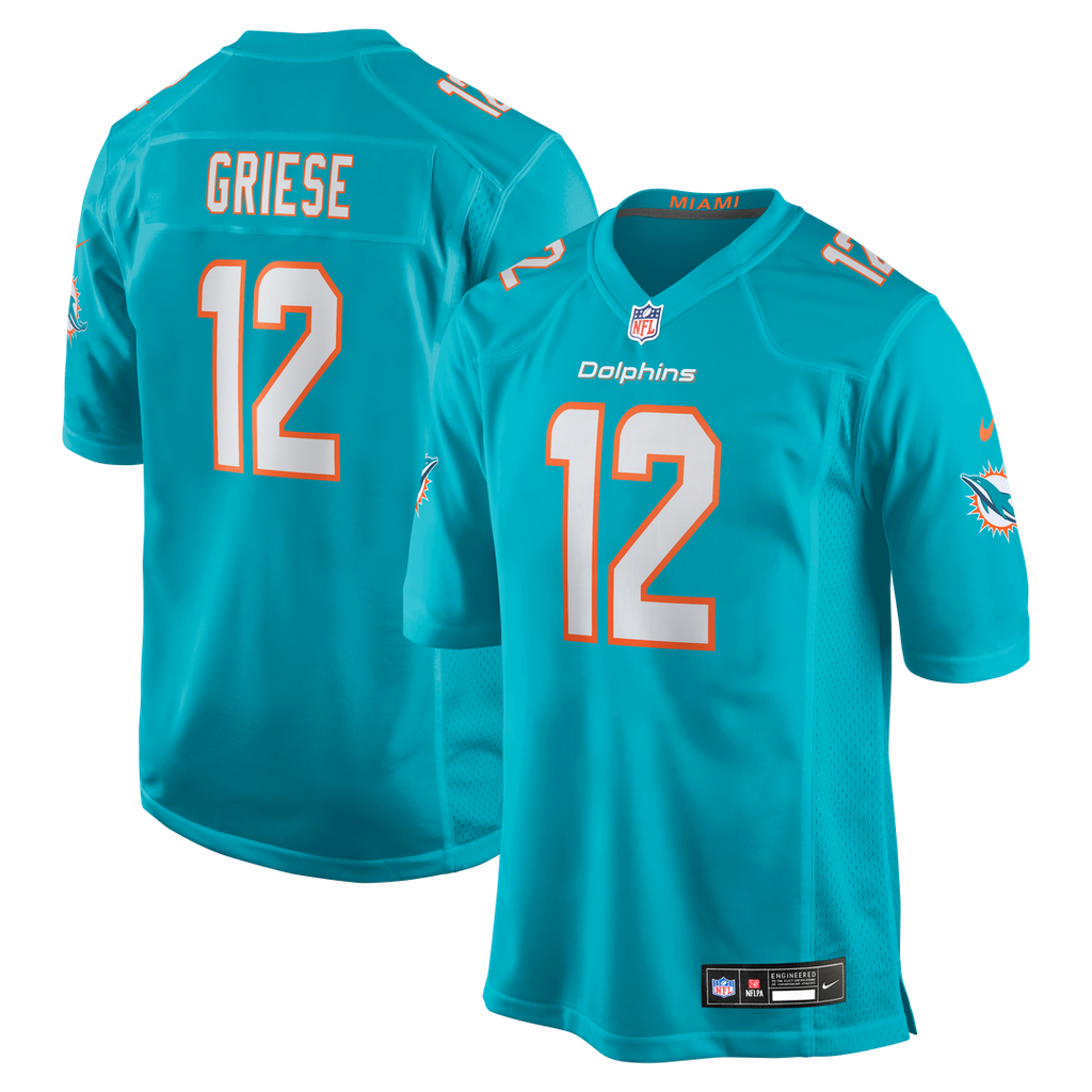 Bob Griese Miami Dolphins Game Retired Player Jersey - Aqua