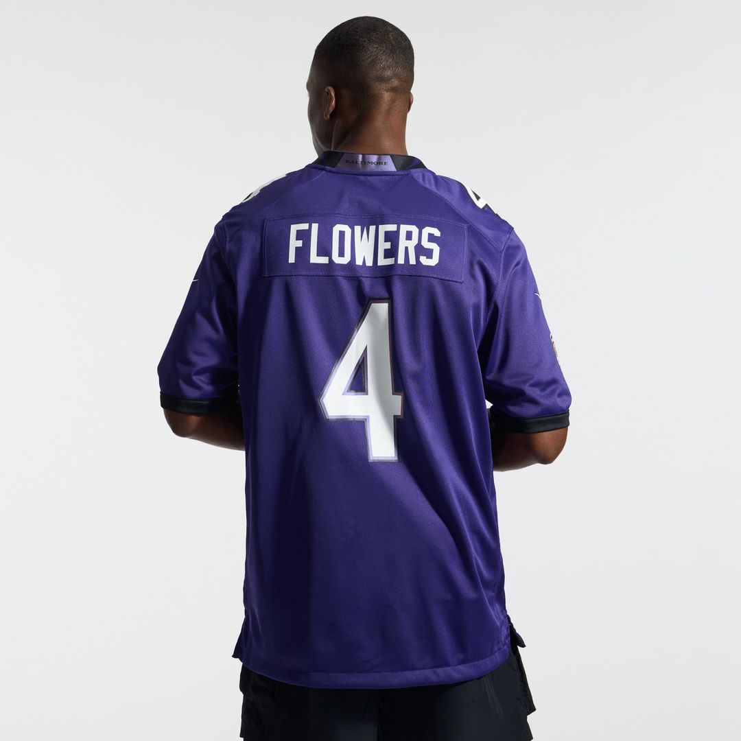 Zay Flowers Baltimore Ravens Team Game Jersey - Purple