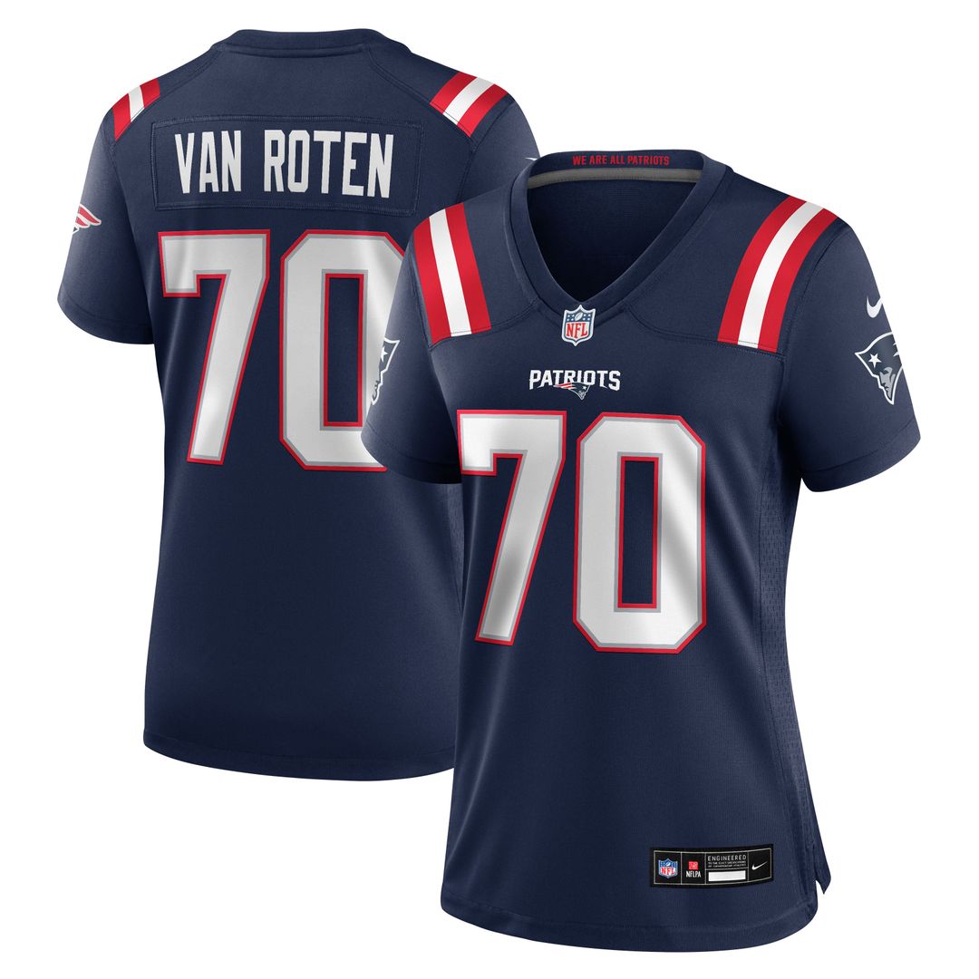 Greg Van Roten New England Patriots Women's Team Game Jersey - Navy