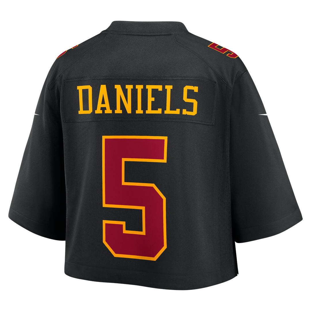 Jayden Daniels Washington Commanders Women's Cropped Fashion Game Jersey - Black