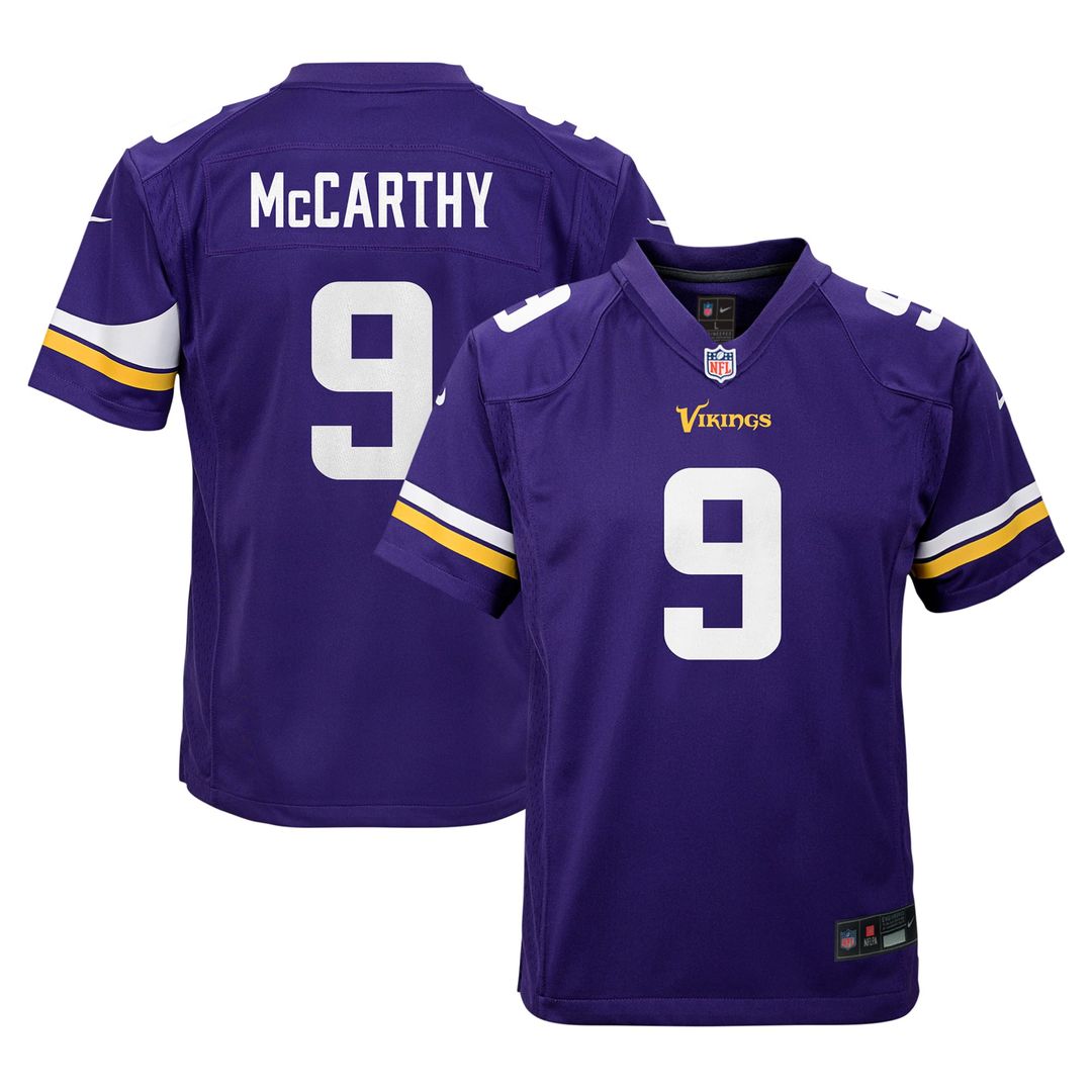 J.J. McCarthy Minnesota Vikings Youth Game Jersey - White