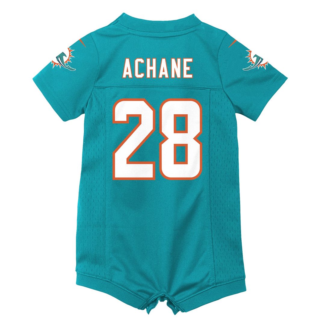 De’Von Achane Miami Dolphins Newborn Romper Game Jersey - Aqua