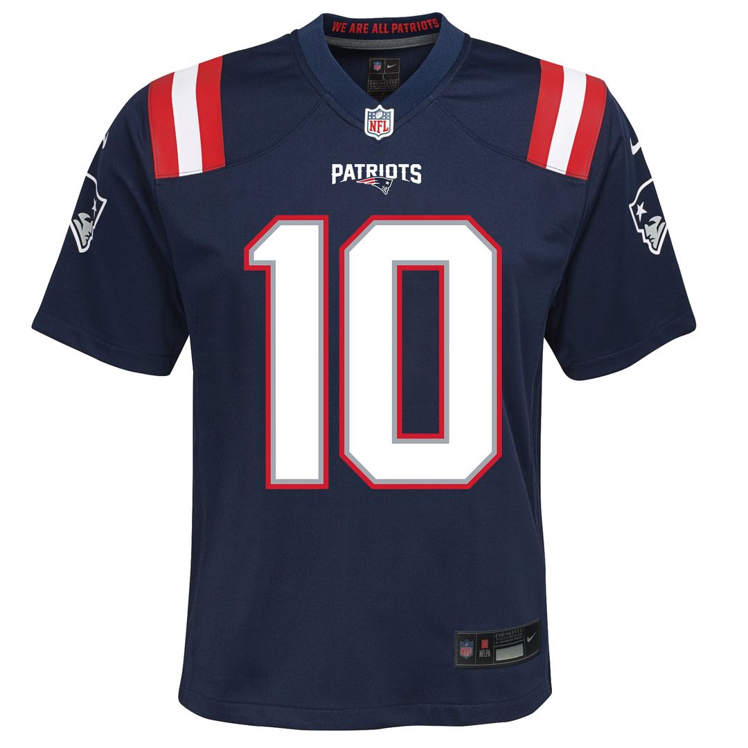 Drake Maye New England Patriots Youth Game Jersey - Navy