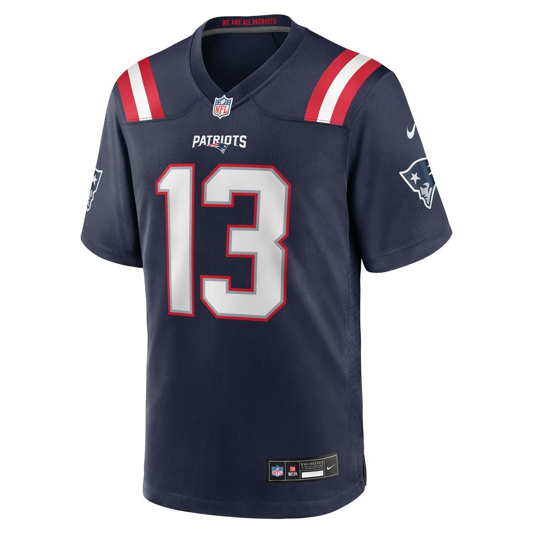 Mack Hollins New England Patriots Team Game Jersey - Navy