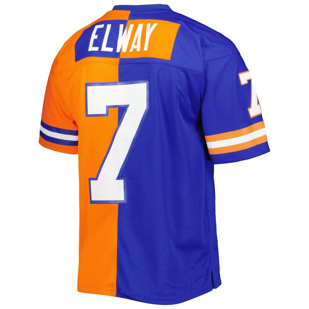 John Elway Denver Broncos 1990 Split Legacy Replica Jersey - Royal/Orange
