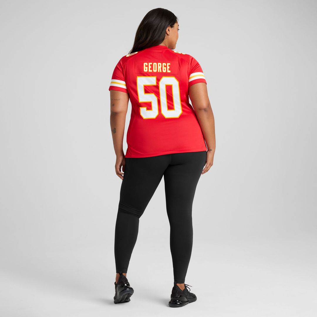 Brandon George Kansas City Chiefs Women's Team Game Jersey - Red