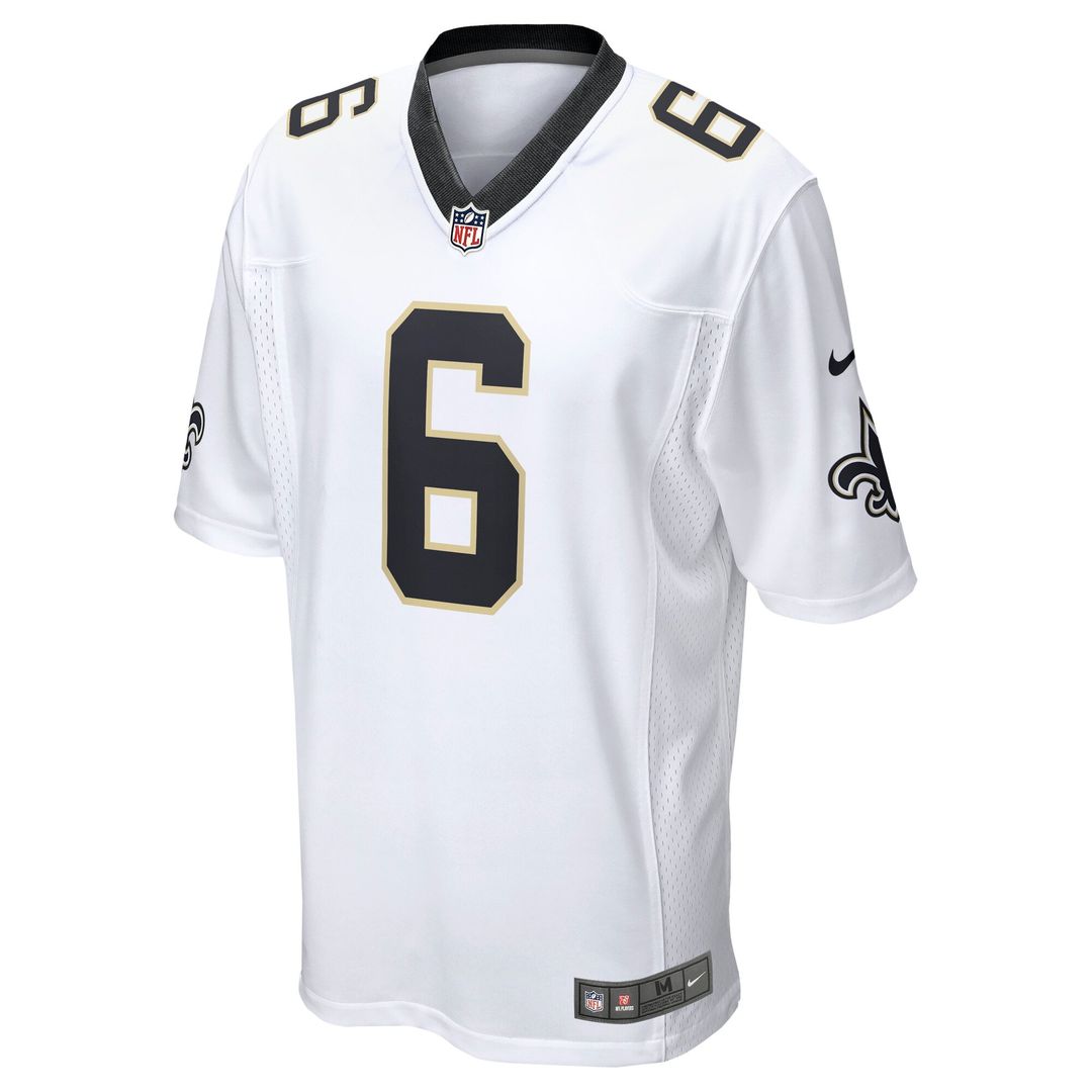 Tyler Shough New Orleans Saints White Game Player Jersey