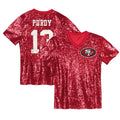 Brock Purdy San Francisco 49ers Girls Youth Sequin V - Neck Fashion Jersey - Scarlet