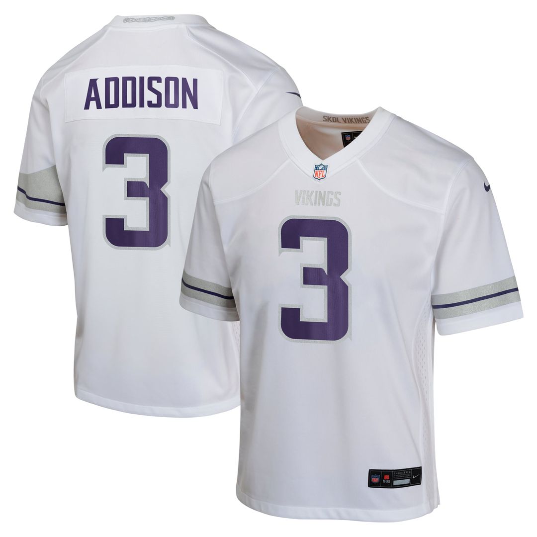 Jordan Addison Minnesota Vikings Youth Game Jersey - Purple