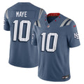 Drake Maye New England Patriots Rivalries Collection Stitched Limited Jersey - Blue
