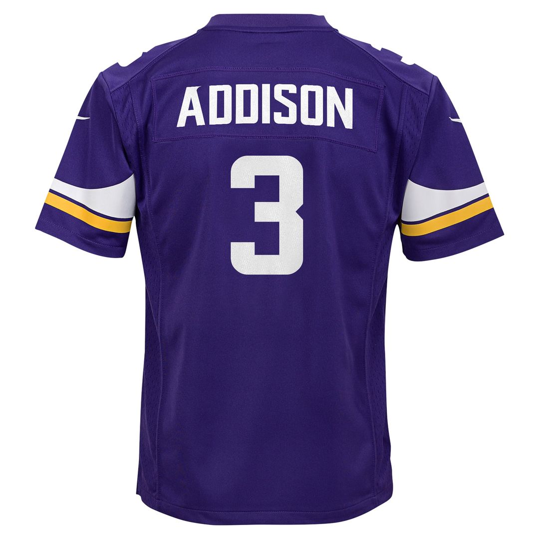 Jordan Addison Minnesota Vikings Youth Game Jersey - Purple